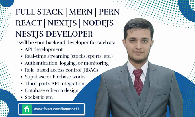 be your nodejs, nestjs or supabase backend server developer for API with express