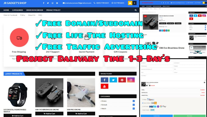 create a ecommerce website for you for free
