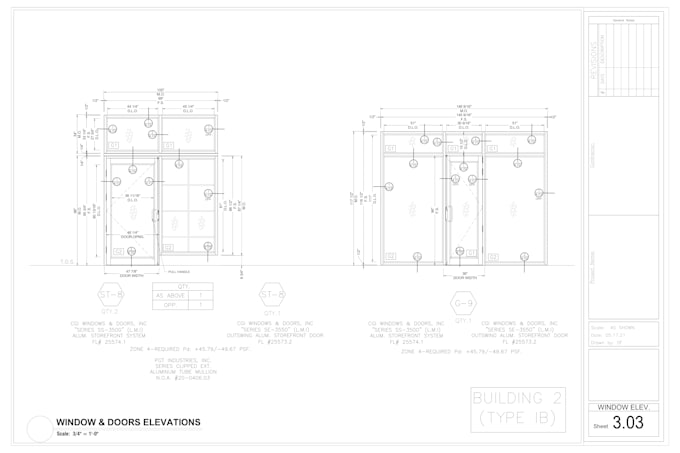 precise window and door shop drawings and schedule