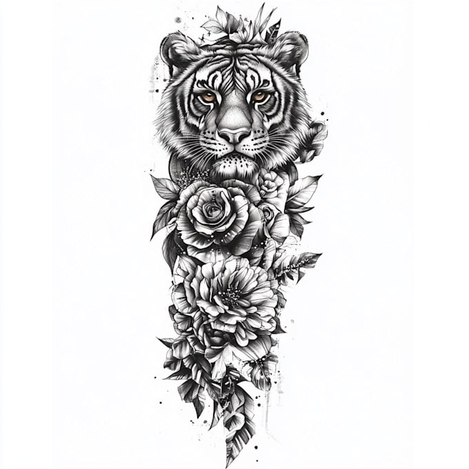 create unique newschool, cartoony tattoo design