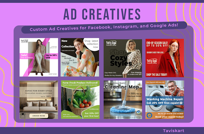 Design ad creative, facebook instagram ads, social media advertising ...
