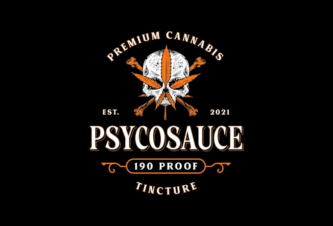 design awesome cannabis psycho sauce logo