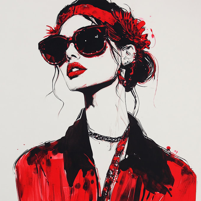 Draw a fashion or editorial illustration, sketch, commercial by ...