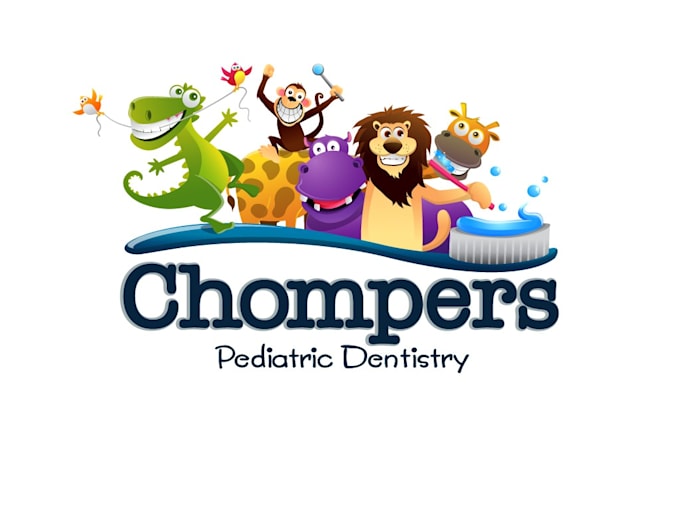 design awesome kid dental care logo