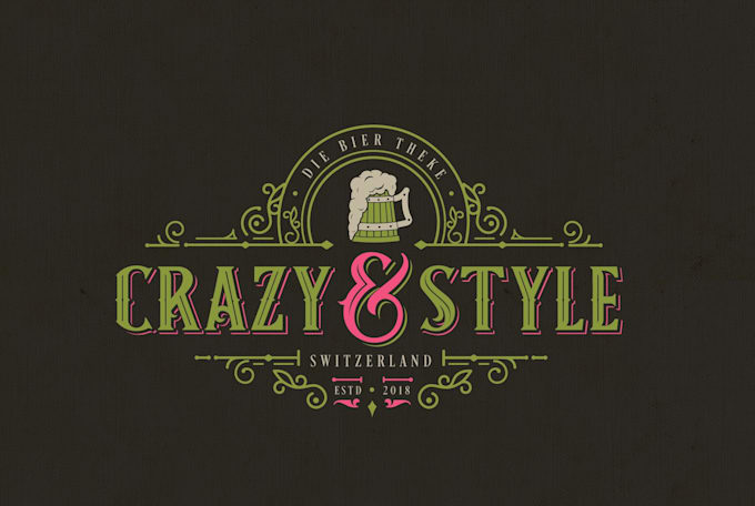 design unique crazy style bar logo