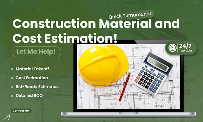do quantity takeoff, material takeoff and construction cost estimation
