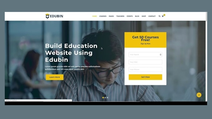 build institute website lms website wordpress learndash tutor elearning website