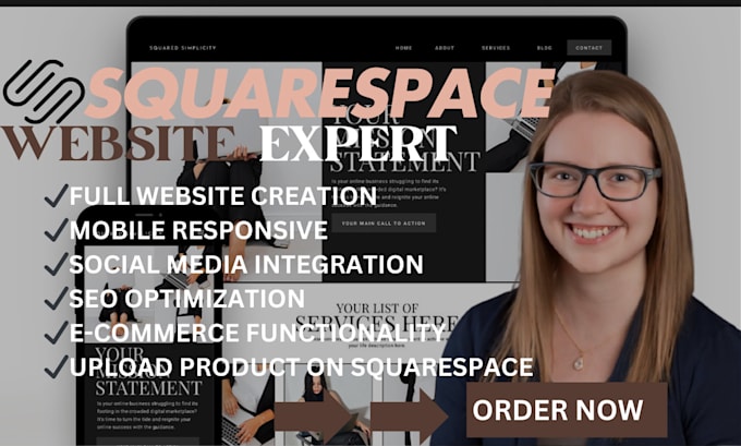 build modern and update responsive squarespace website, website development
