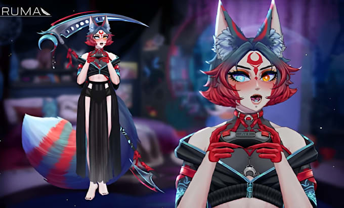 draw anime character model for live2d and vtuber, vtuber model, live2d rig