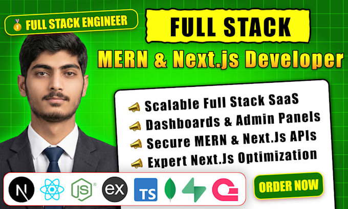 be your full stack developer using mern stack and nextjs