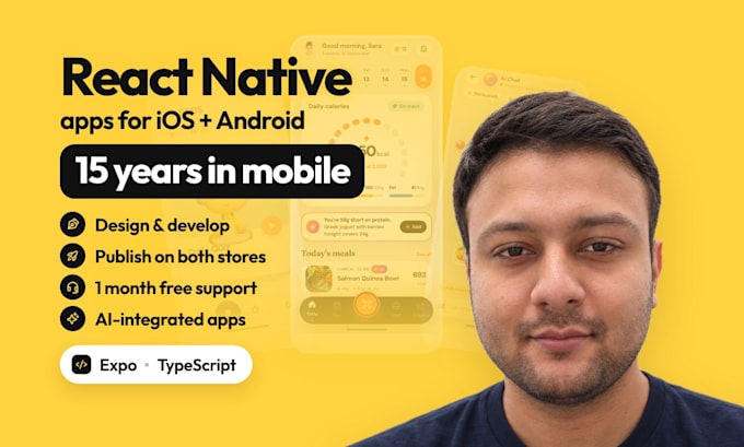 be your react native expo developer for ios and android mobile apps