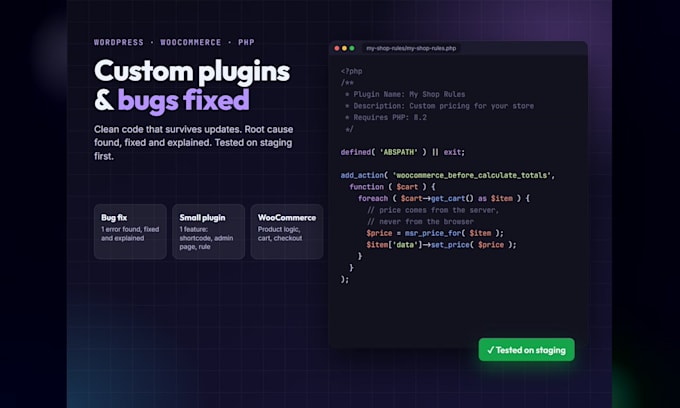 develop a custom wordpress plugin