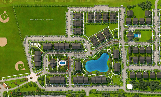 Property Development Site Map Do architectural site plan and real estate site plan render, estate ...