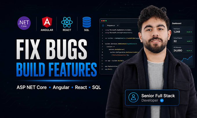 fix asp net core angular react sql bugs and build features
