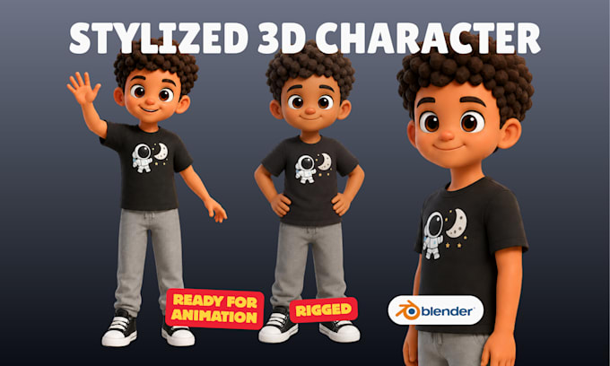 create stylized 3d  character ready for rig and animation