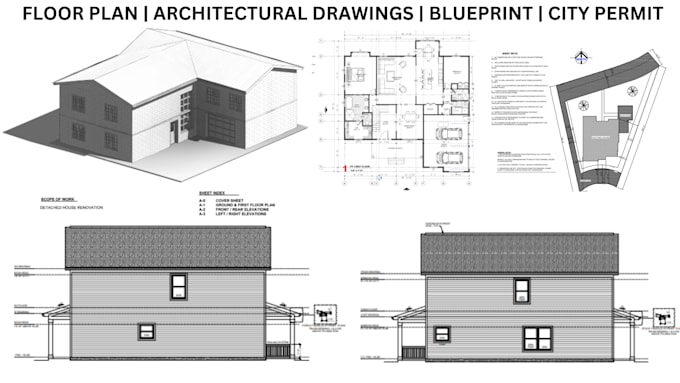 City permit deck floor plans adu,complete architectural drawings house ...