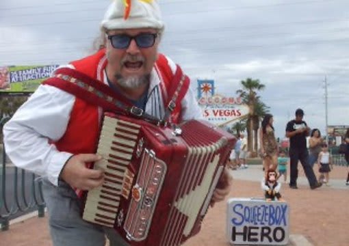 send video of unique accordion singing telegram
