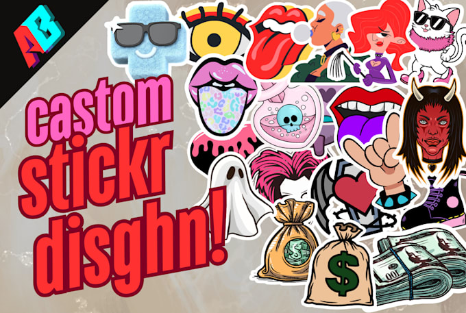 do amazing custom sticker designs for you plus a free sticker