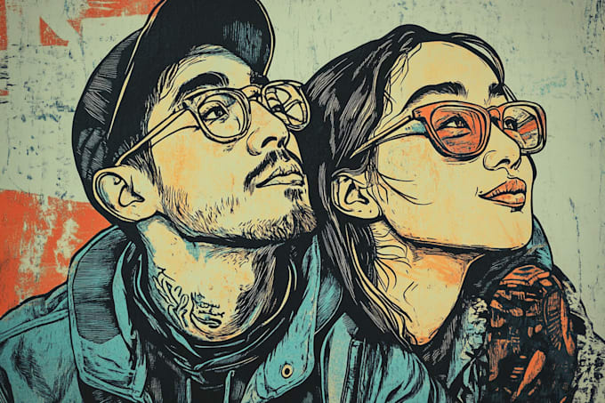 create a unique linocut portrait for you