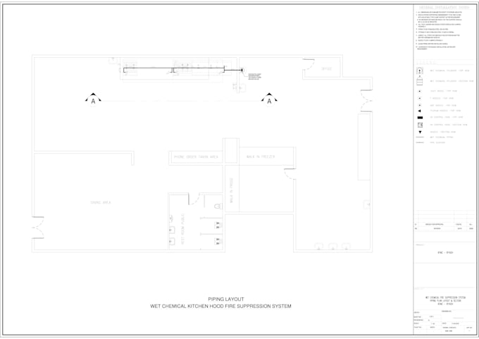 design wet chemical suppression system for kitchen hood