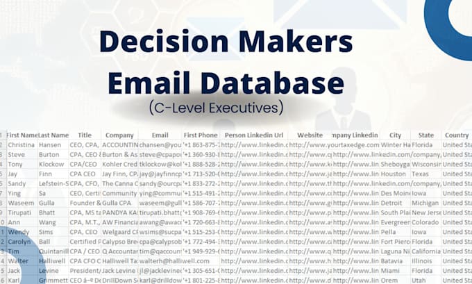 extract decision makers email database