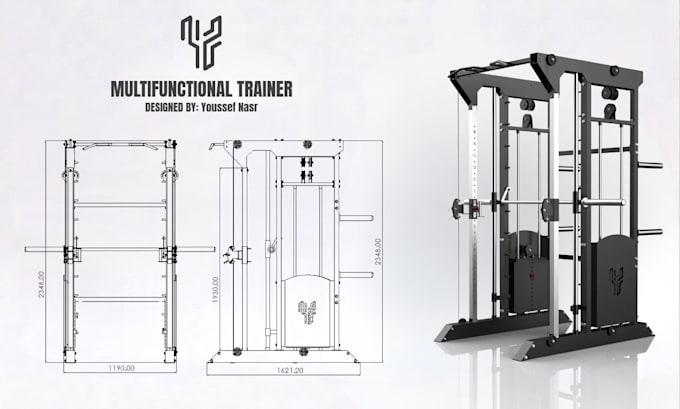 engineer commercial gym equipment and provide 3d cad design