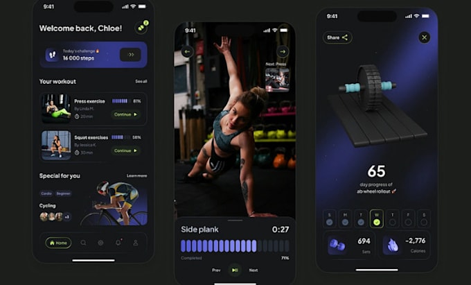 develop fitness app, gym app, workout app, trainer app, health and fitness app