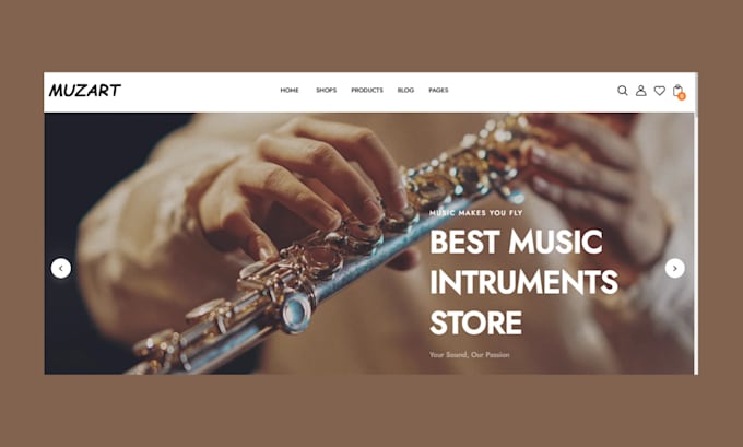 build modern shopify music store dropshipping musical store church music website