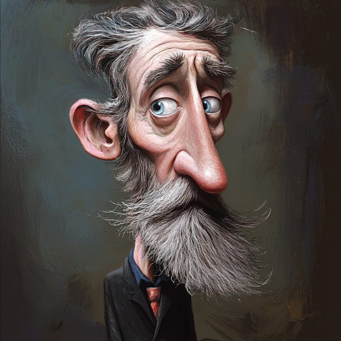 draw halfbody full color caricature