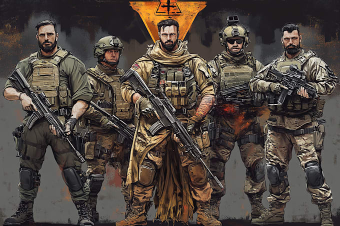 draw military themed illustrations
