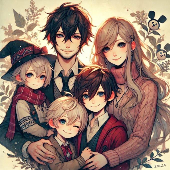 draw a cute family portrait