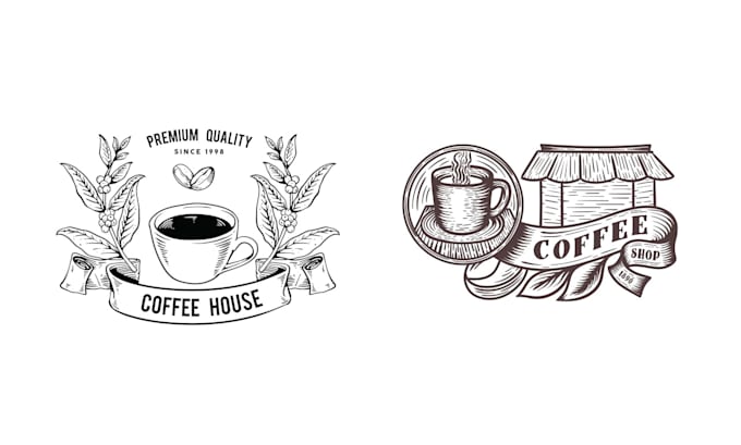 Make retro hand drawn coffee shop logo by Dugmeri | Fiverr
