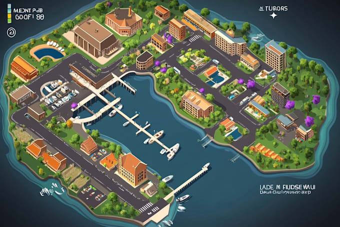 Draw a unique vector or isometric map illustration by Shaniqrrison | Fiverr