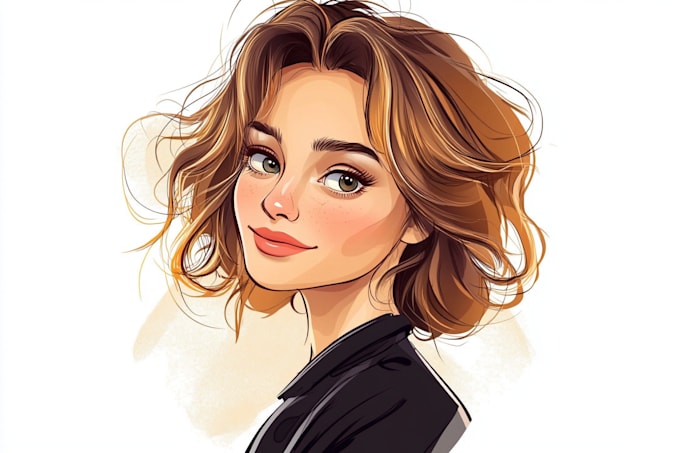 draw cartoon vector portrait with your face