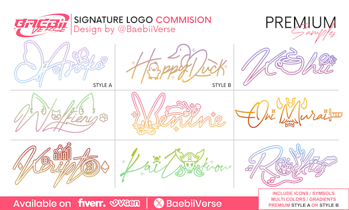 do vtuber handwritten modern signature logo design