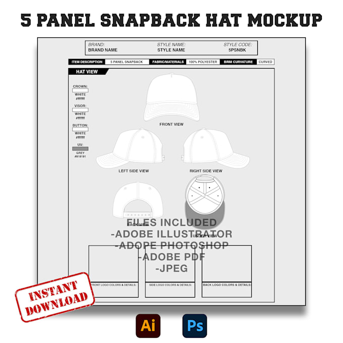 make a blank hat mockup template