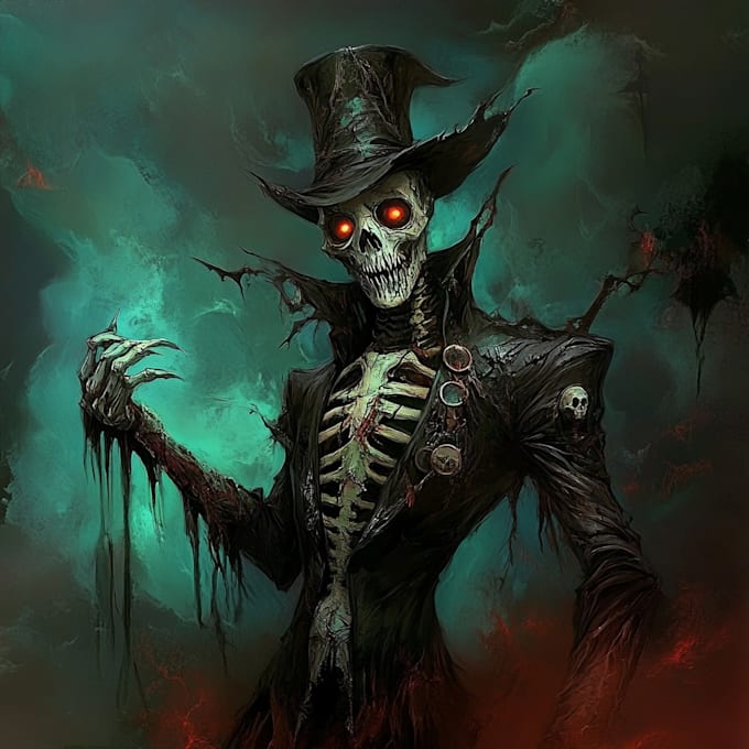 draw realistic fantasy horror character illustration