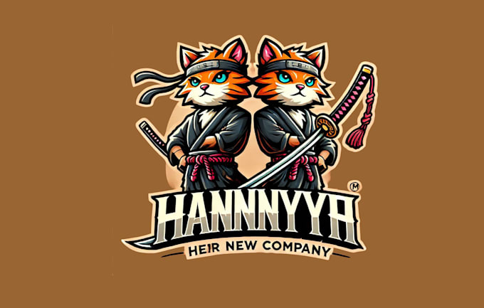 do make hannya katana mascot logo design with express delivery
