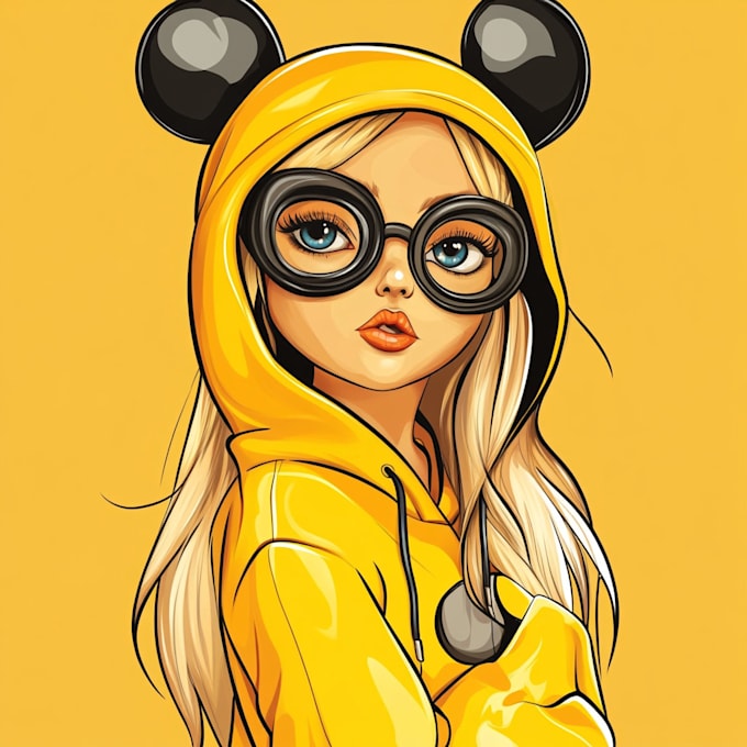 make yellow character style simpson portrait
