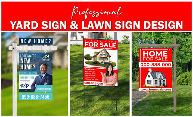 design custom yard sign, lawn sign, real estate yard for you