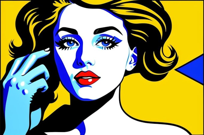 draw pop art portrait in roy lichtenstein style