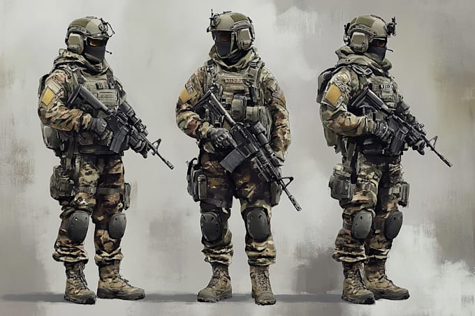draw military themed illustrations