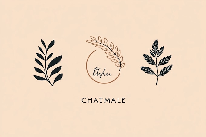create an elegant hand drawn botanical boho logo design