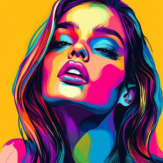 draw your portrait into colorful vector pop art