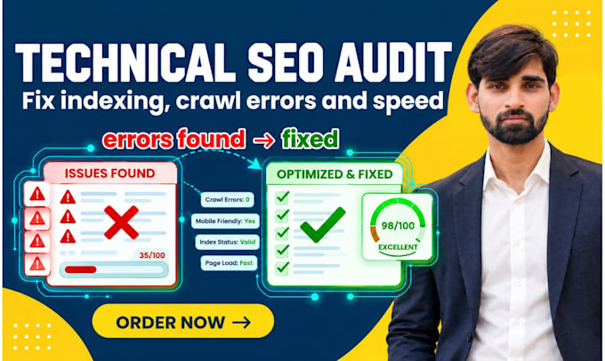 do technical SEO audit and fix indexing, speed, crawl errors