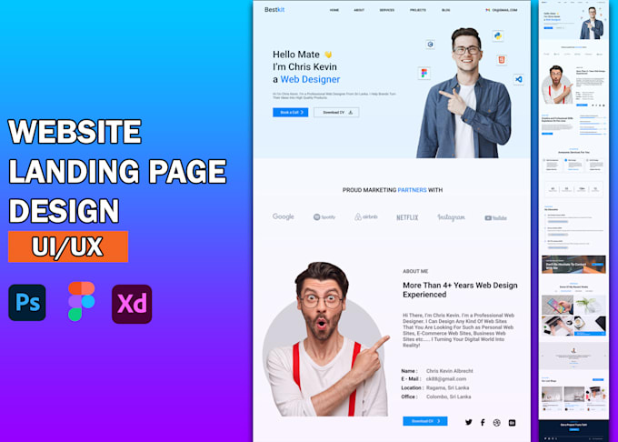 Design responsive professional website landing page ui ux figma by ...