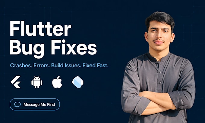 fix flutter bugs, errors, crashes, and flutter build errors professionally