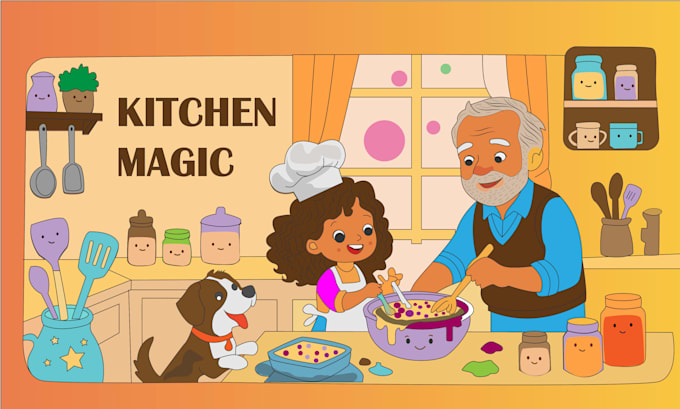create charming children story book illustration for you