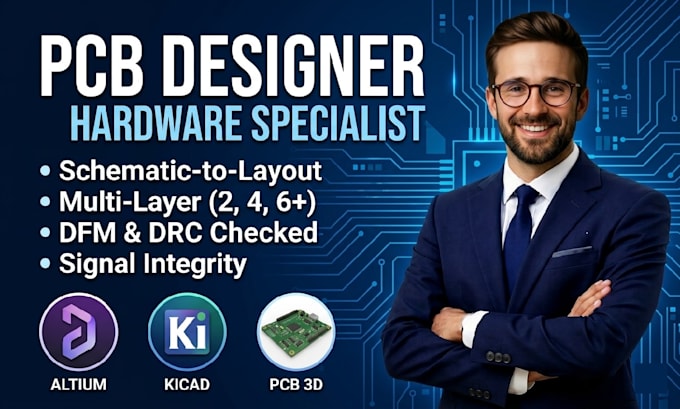 design multi layer pcb layouts and pcb routing in altium or kicad