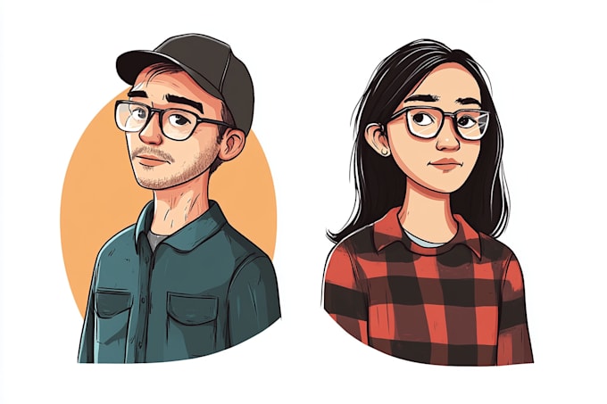 create simple cartoon portrait